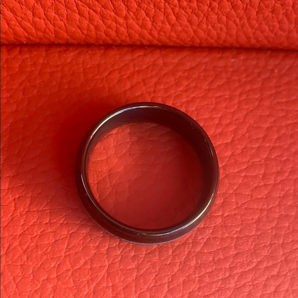 8mm Wood & Crushed Turquoise Tungsten Wedding band - Picture 10 of 12